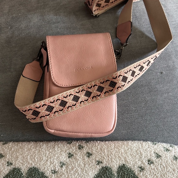 Source Unknown Pink Crossbody Bag with Woven Strap - Picture 1 of 4